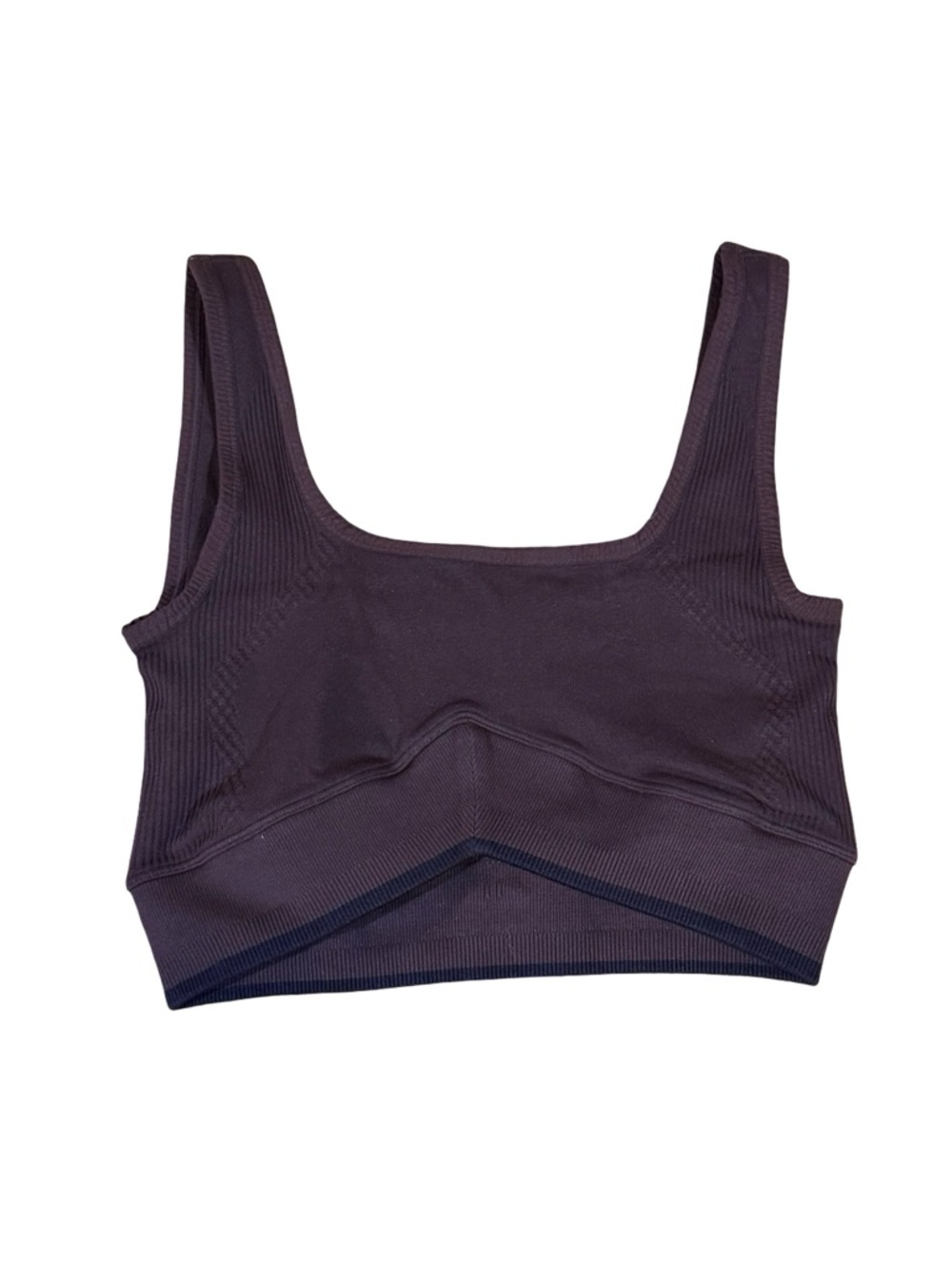 Joja Chocolate Brown Ribbed Athletic Tank Top Nylon Spandex Crop NWOT